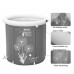 Bathtubs Freestanding Thickening Insulation Bath Barrel Adult Folding Bracket tub (Color : Gray  Size : 75cm) - B07H7K2TNW